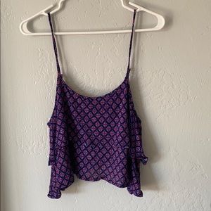 Layered purple crop tank top